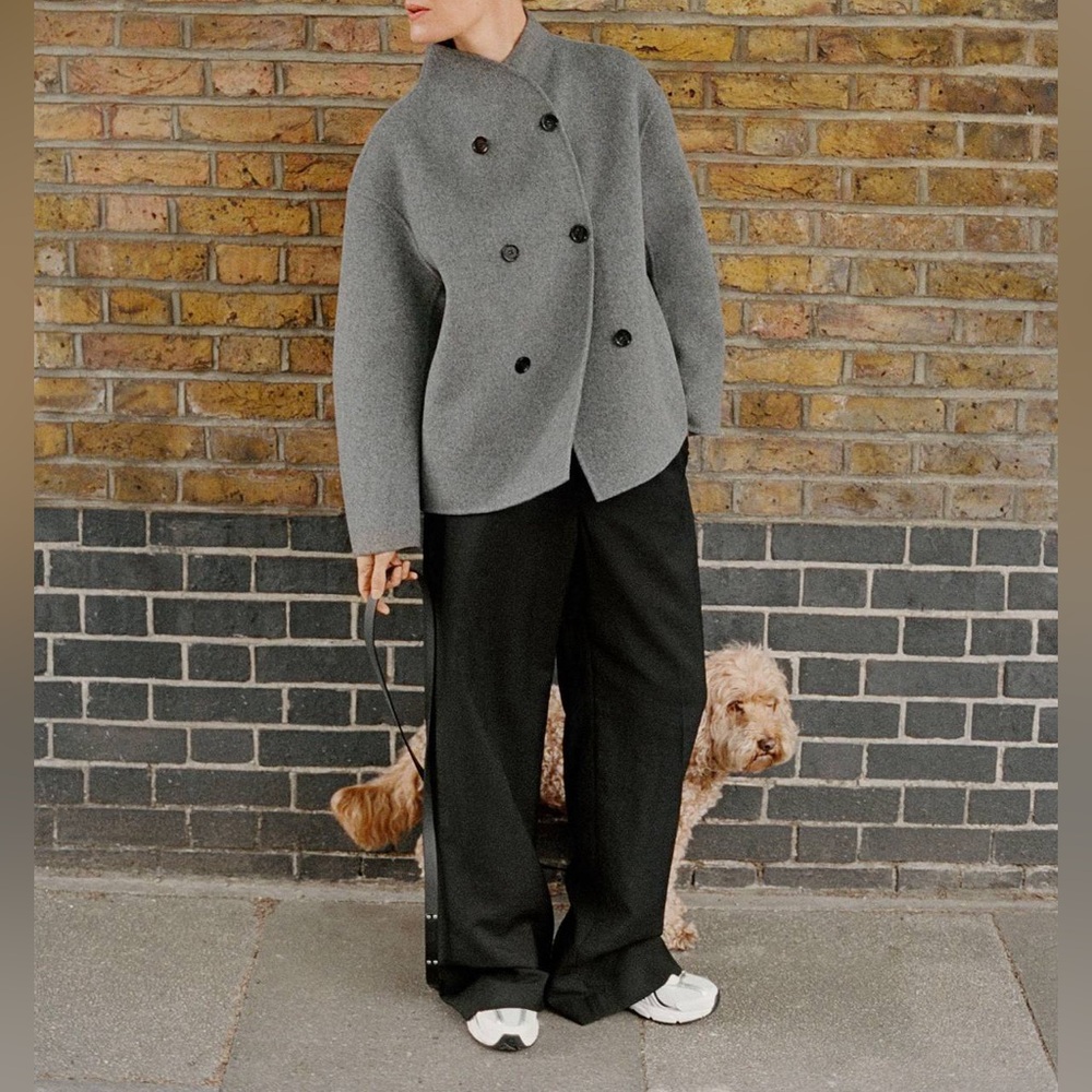 ARKET Double-Face Wool Jacket Gray Size 44 US Size L